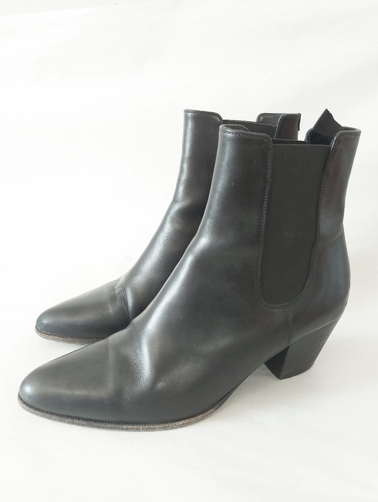 Celine Shoes - Celine Pointed Toe Low Chunky Cuban Heels Chelsea Ankle Boots Size 37 EU